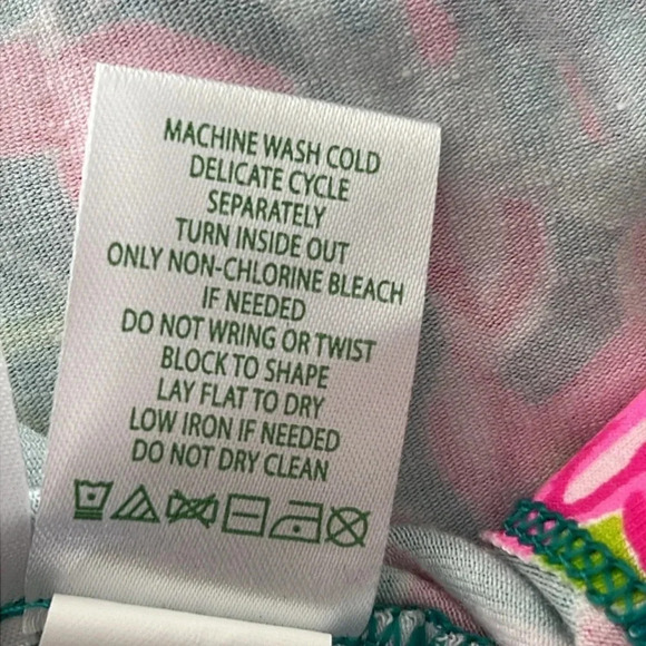 Lilly Pulitzer Lana Off-The-Shoulder Top Maldives Green Turtle Wave Size XLarge - Picture 14 of 15